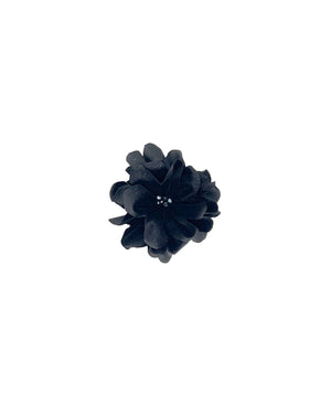 Black velvet flower brooch