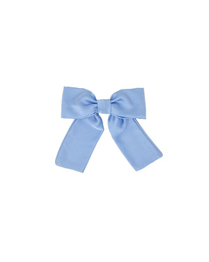 Light blue satin bow hair clip